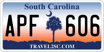 SC license plate APF606