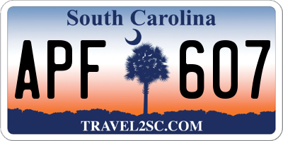 SC license plate APF607