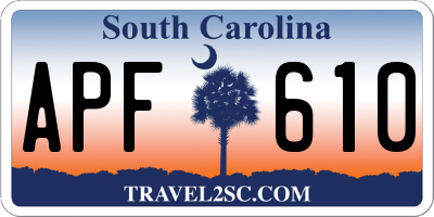 SC license plate APF610