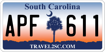 SC license plate APF611