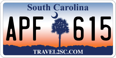SC license plate APF615
