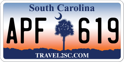 SC license plate APF619