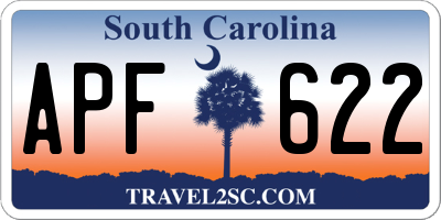 SC license plate APF622