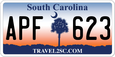 SC license plate APF623