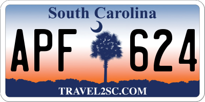 SC license plate APF624