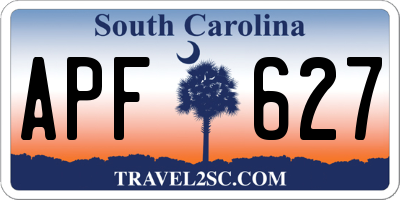 SC license plate APF627