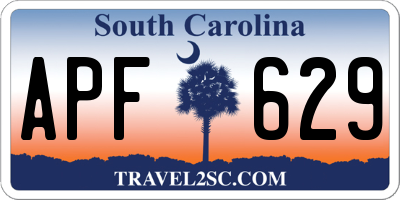 SC license plate APF629