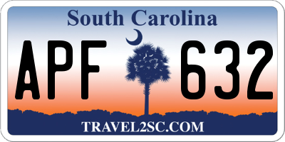 SC license plate APF632