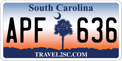 SC license plate APF636