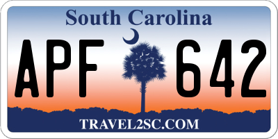 SC license plate APF642