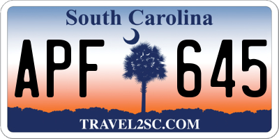 SC license plate APF645
