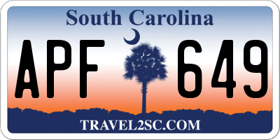 SC license plate APF649