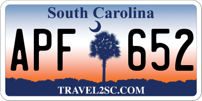 SC license plate APF652