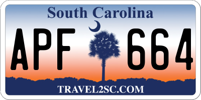 SC license plate APF664