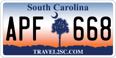 SC license plate APF668