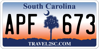 SC license plate APF673