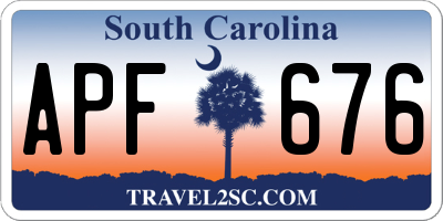 SC license plate APF676