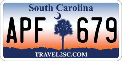 SC license plate APF679