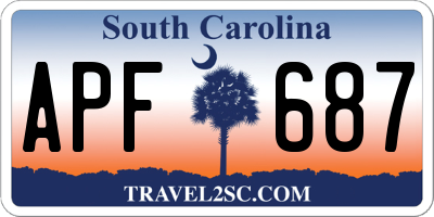 SC license plate APF687