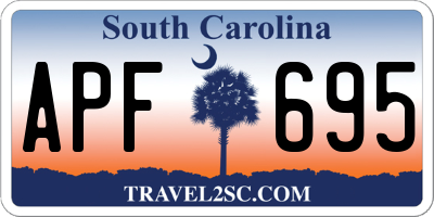 SC license plate APF695