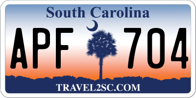 SC license plate APF704