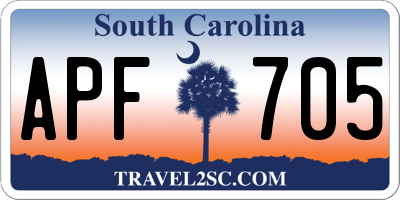 SC license plate APF705