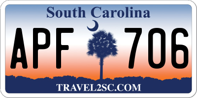 SC license plate APF706