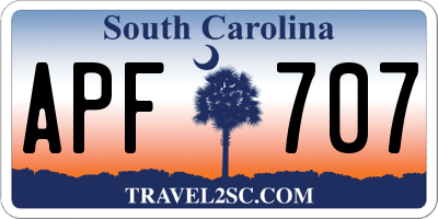 SC license plate APF707
