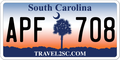 SC license plate APF708