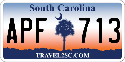 SC license plate APF713