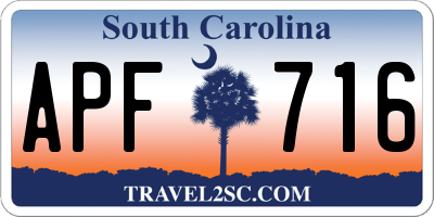 SC license plate APF716