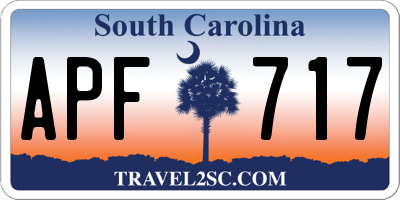 SC license plate APF717