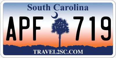 SC license plate APF719
