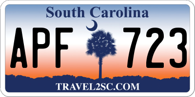 SC license plate APF723
