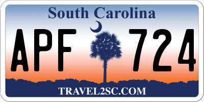SC license plate APF724