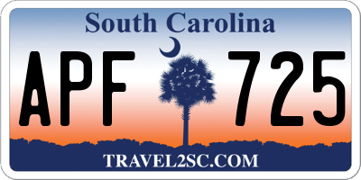 SC license plate APF725