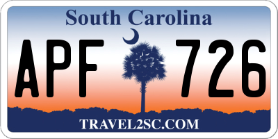 SC license plate APF726
