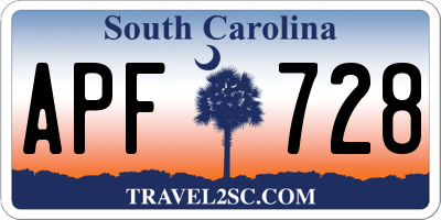 SC license plate APF728