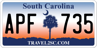 SC license plate APF735