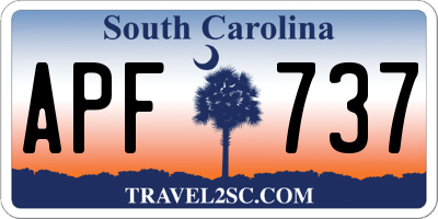 SC license plate APF737