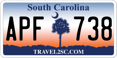 SC license plate APF738