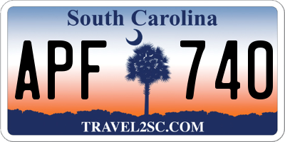 SC license plate APF740
