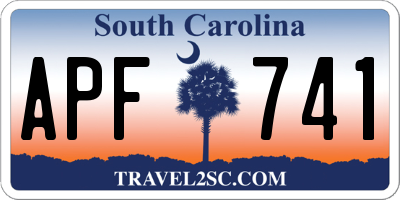 SC license plate APF741