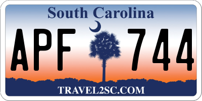 SC license plate APF744
