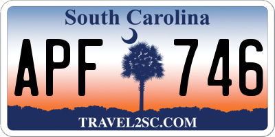 SC license plate APF746