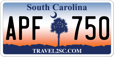 SC license plate APF750