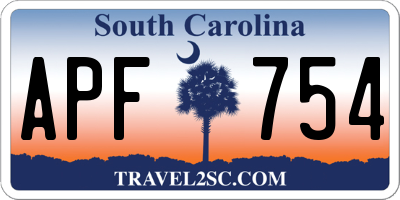 SC license plate APF754
