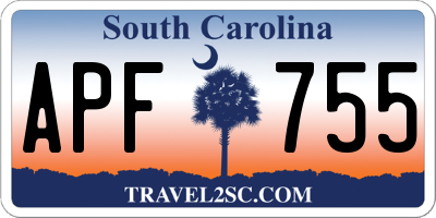 SC license plate APF755