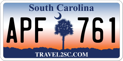 SC license plate APF761