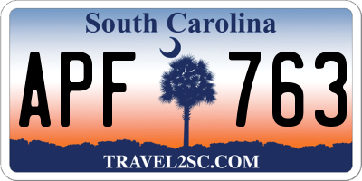 SC license plate APF763